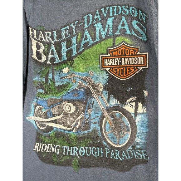 Vintage Harley Davidson Motorcycles‎ Bahamas Paradise Shirt Large L - Picture 9 of 9
